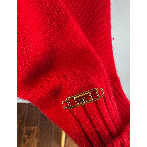 St. John Cashmere Full Zip Knit Cardigan Size P Petite 100% Cashmere Red - Picture 6 of 12